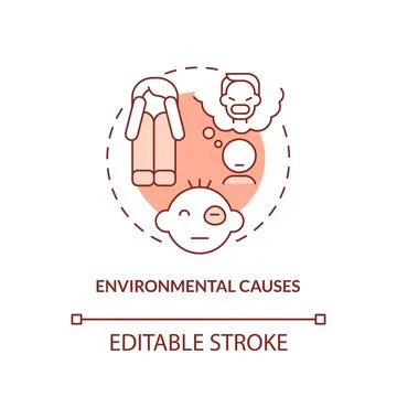 Environmental causes red concept icon Illustrazione stock