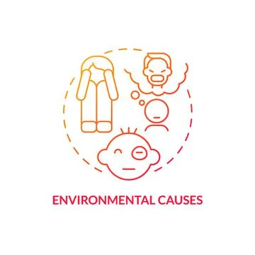 Environmental causes red gradient concept icon Stock Illustration