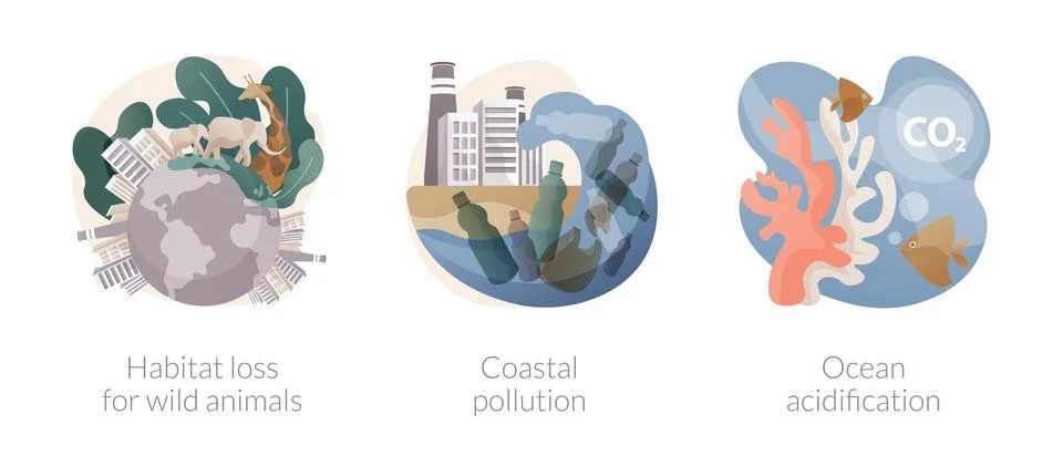 Environmental change abstract concept vector illustrations. 스톡 일러스트