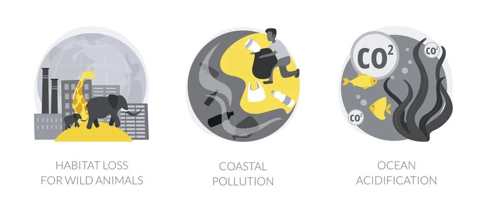 Environmental change abstract concept vector illustrations. 스톡 일러스트