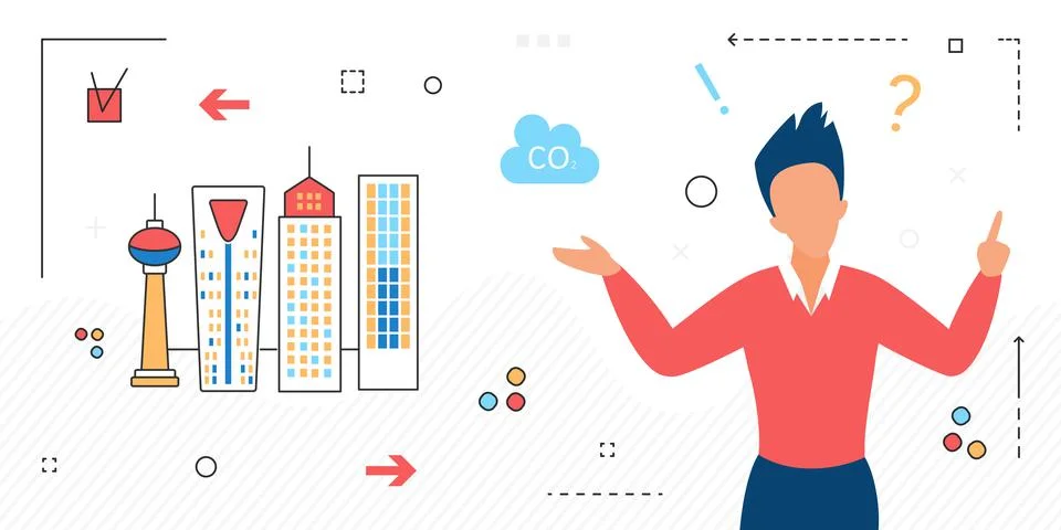 Environmental change, problem of global warming in ecosystem. Stock Illustration