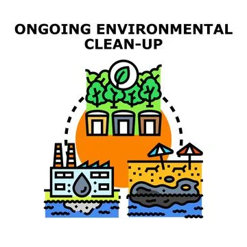 Environmental clean up process and pollution prevention concept Stock Illustration