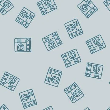 Environmental cleaning line vector seamless pattern Stock Illustration