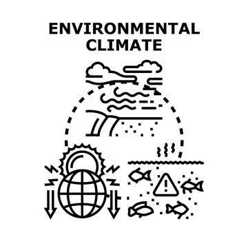 Environmental climate change affecting planet nature Stock Illustration