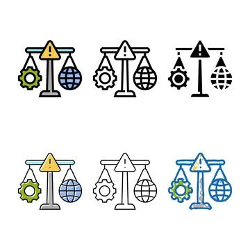Environmental compliance color icon multipack vector Stock Illustration