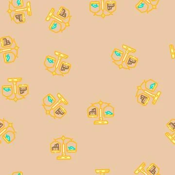 Environmental compliance vector seamless pattern Stock Illustration