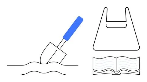 Environmental Concepts Plastic Use, Waste Management, Recycling, and Educatio Stock Illustration