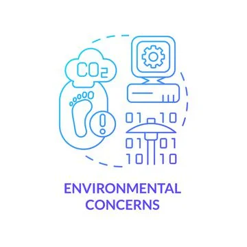Environmental concerns blue gradient concept icon Stock Illustration