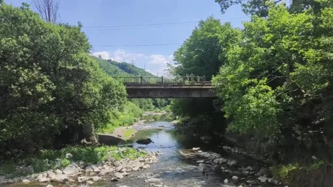 Environmental concerns grow over wind turbine project in Ukraine's Carpathians,  Stock Footage 338299322