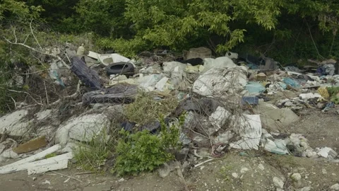 Environmental Concerns The Growing Garbage Pile in Nature, Affecting Ecosystems Stock Footage 309883731