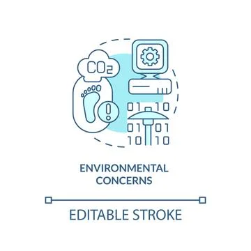 Environmental concerns turquoise concept icon Stock Illustration