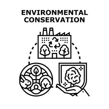 Environmental conservation concept protecting ecosystem and planet earth Illustrazione stock