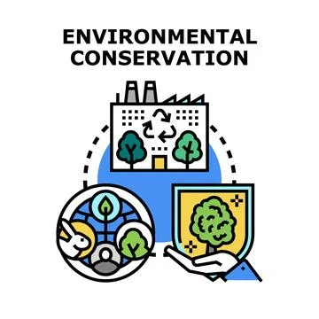 Environmental conservation concept protecting ecosystem and planet earth 스톡 일러스트