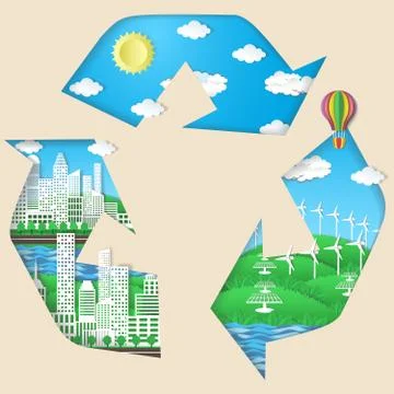 Environmental conservation, eco technologies concept vector illustration Ilustración de archivo