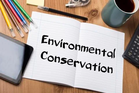 Environmental Conservation - Note Pad With Text Stock Photos