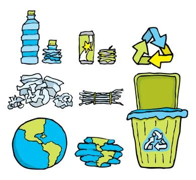 Environmental conservation / recycling set Stock Illustration