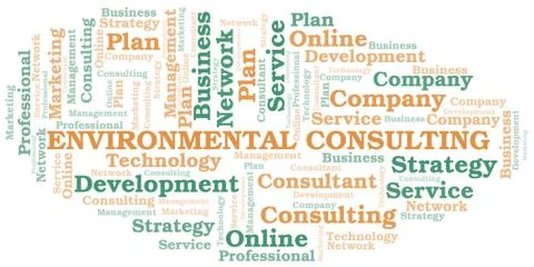 Environmental Consulting typography vector word cloud. 스톡 일러스트
