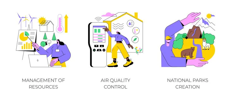 Environmental control abstract concept vector illustrations. Stock Illustration