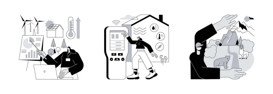 Environmental control abstract concept vector illustrations. Stock Illustration
