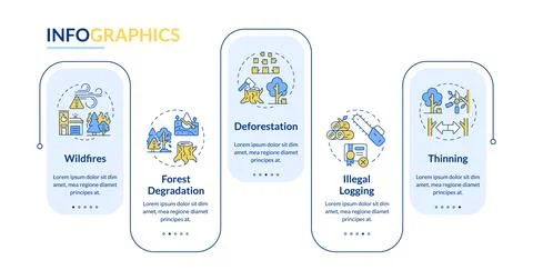 Environmental damage rectangle infographic vector イラスト素材