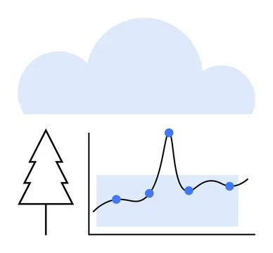 Environmental Data Analysis Connecting Climate Insights Through Graphical I.. Stock Illustration