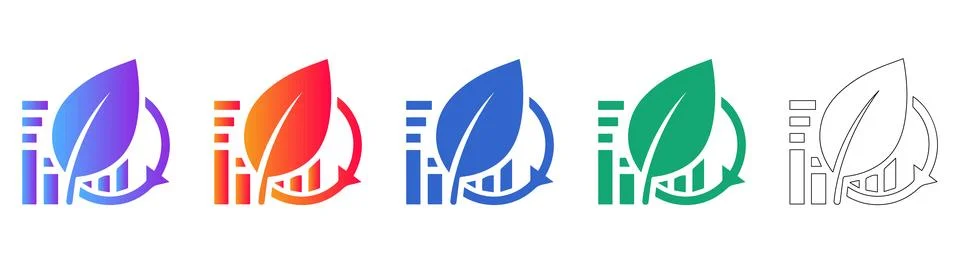 Environmental Data Analytics Icon Set Stock Illustration