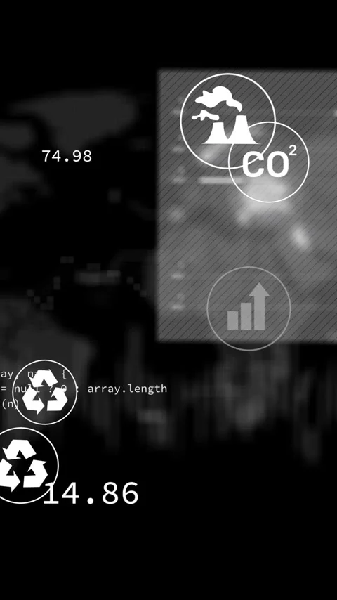 Environmental data and coding elements overlaying world map and graphs animation Stock Footage 319617799