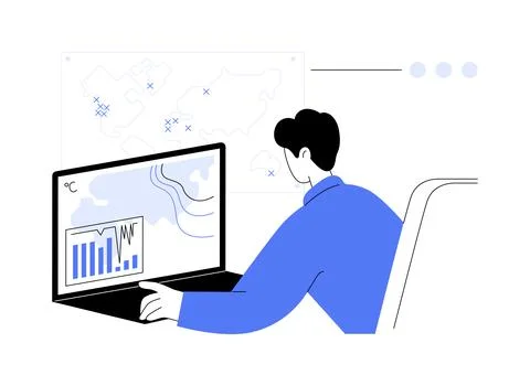 Environmental data management abstract concept vector illustration. Stock Illustration