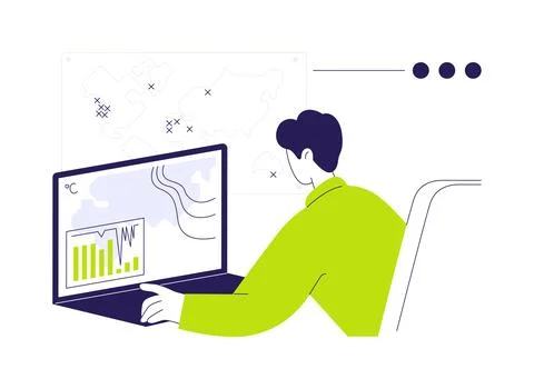Environmental data management abstract concept vector illustration. Stock Illustration