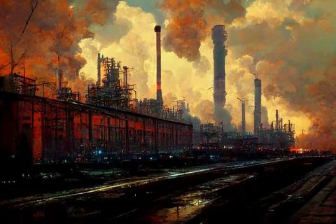 Environmental disaster concept Stock Illustration