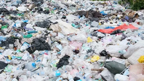 Environmental disaster garbage emissions on the beach of the ocean. Plastic Stock Footage 250169100