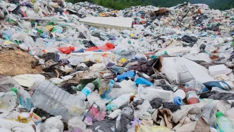 An environmental disaster is a ubiquitous heap of garbage and plastic waste Stock Footage 250169093