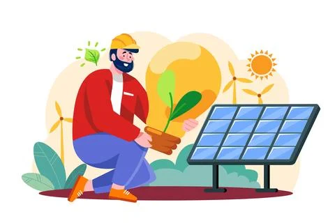 Environmental engineer Illustration concept on white background Stock Illustration