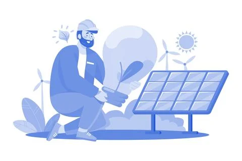Environmental Engineer Illustration concept on a white background Stock Illustration