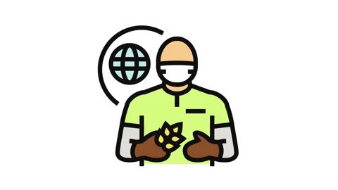 Environmental engineer worker color icon animation Stock Footage 326100296
