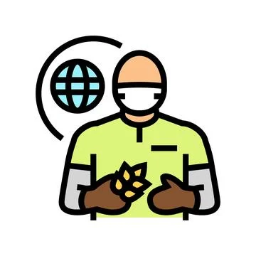 Environmental engineer worker color icon vector illustration Stock Illustration