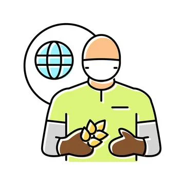 Environmental engineer worker color icon vector illustration Stock Illustration