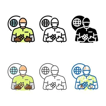 Environmental engineer worker color icon vector edition Stock Illustration