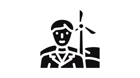 Environmental engineer worker glyph icon animation Stock Footage 326746242
