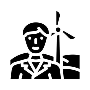 Environmental engineer worker glyph icon vector illustration Stock Illustration