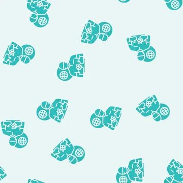 Environmental engineer worker glyph seamless pattern Illustrazione stock