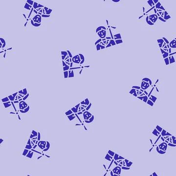 Environmental engineer worker glyph vector seamless pattern Illustrazione stock