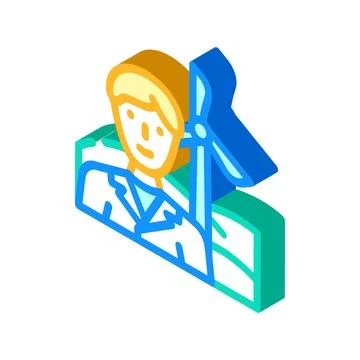 Environmental engineer worker isometric icon vector illustration Stock Illustration