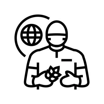 Environmental engineer worker line icon vector illustration 스톡 일러스트