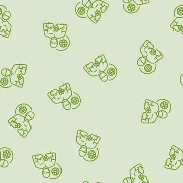 Environmental engineer worker line seamless pattern Stock Illustration
