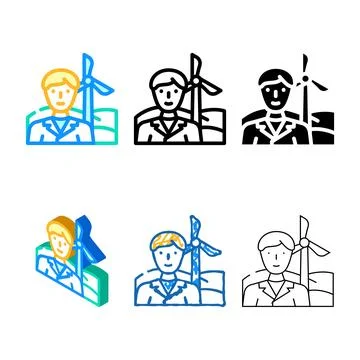 Environmental engineer worker modern color icon vector Stock Illustration