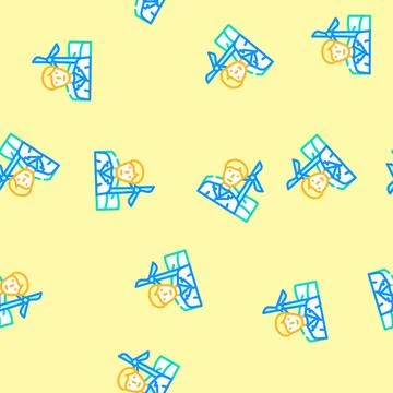 Environmental engineer worker vector seamless pattern Stock Illustration