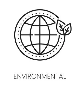 Environmental ESG thin line icon or pictogram Stock Illustration