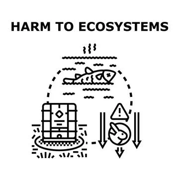 Environmental harm causing ecosystem degradation and wildlife loss Stock Illustration
