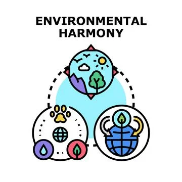 Environmental harmony concept illustrating global ecological balance Stock Illustration